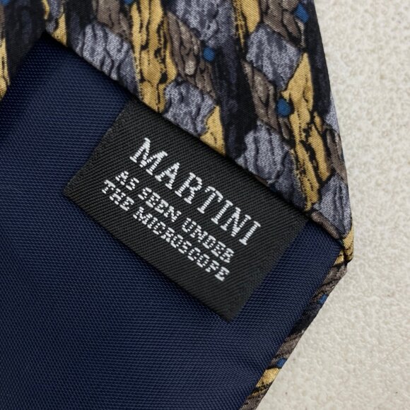 Vintage Abstract Art Print Tie 1990s Cocktail Collection Martini Silk Necktie - Picture 4 of 4